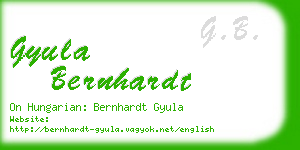 gyula bernhardt business card